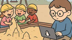 Dowcip: Dzieci w piaskownicy, jedno w kącie...